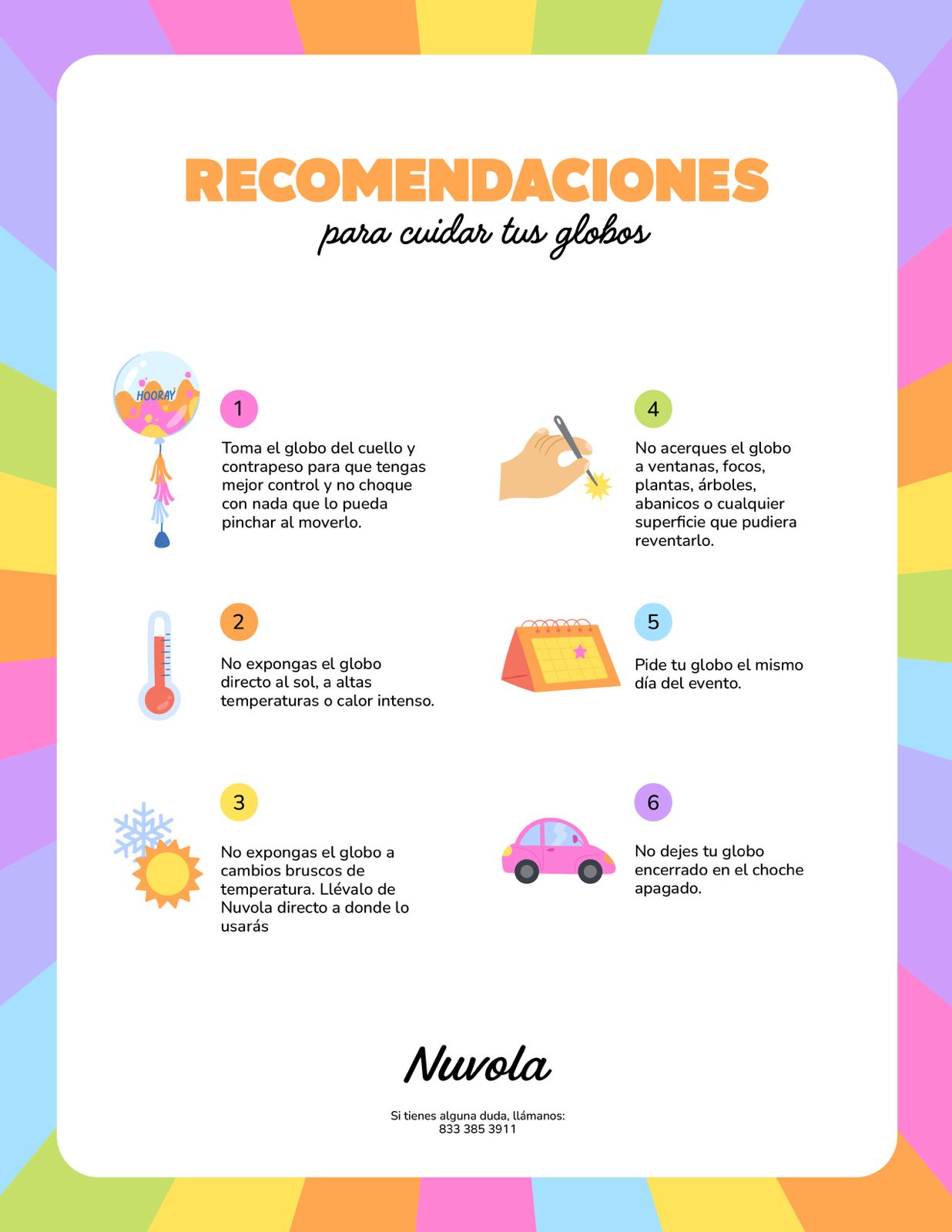 Recomendaciones para cuidar tus globos — Nuvola